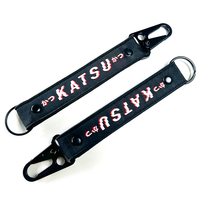 Logo personnalisé tissé brodé court porte-clés lanière moto poignets lanières avec aigle crochets-mousquetons promotionnels