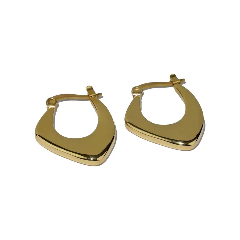 Boucles d'oreilles ajustables en acier inoxydable plaqué or 18K, bijoux irréguliers à courbe douce et personnalisée pour femmes, livraison gratuite