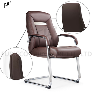 โรงงานผลิตเฟอร์นิเจอร์สำนักงานในฝอซาน ขายส่งเก้าอี้สำนักงานผู้บริหารแบบไม่มีล้อหุ้มหนัง PU ทันสมัย - Product Image 3