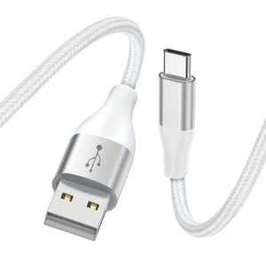 Cavo USB 2.<span class=keywords><strong>0</strong></span> <span class=keywords><strong>a</strong></span> USB-C in Alluminio Premium, 5V 3A, Alta Velocità 480Mbps, Cavo di Ricarica Intrecciato in Cotone - Product Image 2
