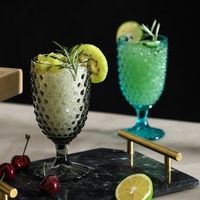 Ensemble de verres sans pied et sans couvercle Lvdian de style européen vintage, avec rivets en relief, verres colorés pour cocktails, eau et jus