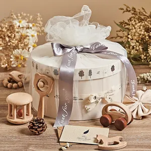 Grado superiore Design piacevole personalizzato piccolo giocattolo cilindro tondo scatole regalo in carta di memoria confezione regalo Souvenir per bambini e neonati - Product Image 1