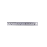 Règle en acier inoxydable avec table de conversion Argent 6 pouces (15 cm) Outil de mesure multifonctionnel