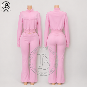 Nuovi Arrivi <span class=keywords><strong>Estivi</strong></span>: Completo Casual da Donna 2 Pezzi con Logo Personalizzato, Giacca Corta Senza Maniche con Zip e <span class=keywords><strong>Pantaloni</strong></span> Capri <span class=keywords><strong>Larghi</strong></span> - Product Image 3