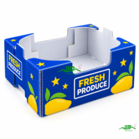 PP golfkartonnen plastic productenbox met open bovenkant en maatwerk voor supermarkt fruit- en groentepresentatie