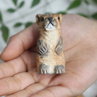Jouet en bois sculpté en forme de marmotte, jouet créatif en bois en forme de marmotte