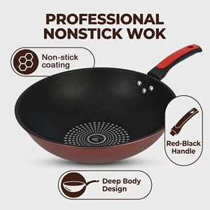 Juego de utensilios de cocina de inducción de 32 cm con sartén antiadherente Ford Stone, mango de plástico, <span class=keywords><strong>wok</strong></span> para cocinar - Product Image 3