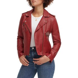 Veste en cuir d'agneau véritable pour femme, style bomber court, tendance printemps, vente en gros - Product Image 4