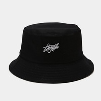 Topi Bucket Bordir Huruf Plaid Custom 2-in-1 Bolak-Balik - 100% Poliester Unisex Streetwear Topi Pelindung Matahari Empat Musim untuk Perjalanan