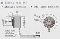 Encodeur Rotatif Incrémental IP65 CE 50mm 8mm à Arbre Solide S50 pour Machine de Traction d'Ascenseur DC 5V 30V Hengxiang Optical