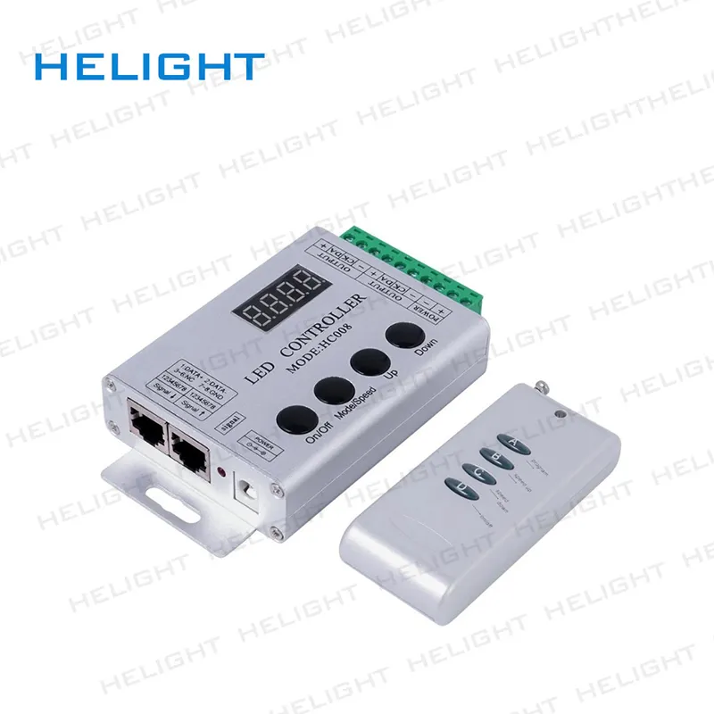 DC5-24V RF4Keys HC008 Programmable Rgb Led Pixel Controller 133 Effect Modes For ws2812 ws2811 2801 LED Strip Light Tape