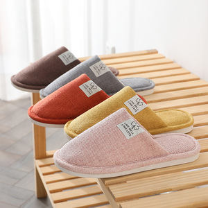 Unisex Breathable Soft Linen Cotton Indoor Home for Slippers Women's PVC Open Toe for Slippers Cushioning Anti-Slip for W - Product Image 4
