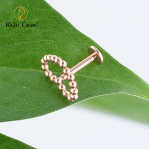 Implantaat Kwaliteit Titanium Astm F136 Kralen Holle Hartvorm Tragus Piercing Studs - Product Image 3