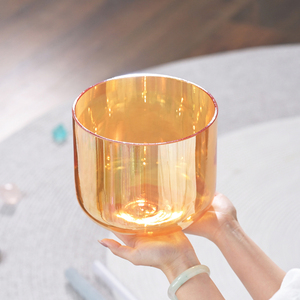 SUCCESS OEM Bol chantant en cristal de quartz transparent, couleur thé <span class=keywords><strong>doré</strong></span>, pour méditation, yoga et bain sonore, Alchimie Romantique - Product Image 3