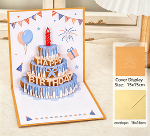 Biglietto d'<span class=keywords><strong>Auguri</strong></span> 3D Pop-up di Lusso per Compleanno, Regalo di Compleanno per Decorazione Torte e <span class=keywords><strong>Auguri</strong></span> - Product Image 1