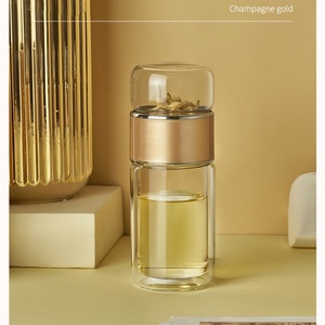 Botella de Vidrio de Viaje Unisex de 280 ml, Doble Pared, Reutilizable, para Beber Directamente, Minimalista, con Filtro Infusor de Té, Apta para Líquidos Calientes - Product Image 6