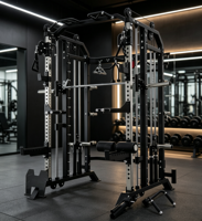 Máquina Smith Multifunción, Equipo de Fitness Comercial Todo en Uno, Entrenador Smith, Soporte para Sentadillas, Cable Crossover, Entrenamiento con Pesas