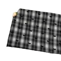 Tissu Brocart Plaid Noir et Blanc Effet Papillon, 100% Polyester, Résistant à l'Abrasion, Tissu pour Cheveux, Meilleure Vente
