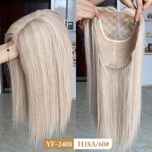 Listo para Enviar al por Mayor: Topper de Cabello Humano Virgen Rubio Premium para Mujeres con Cabello Fino, Base Mono de 8.5X9 con Clips - Product Image 2