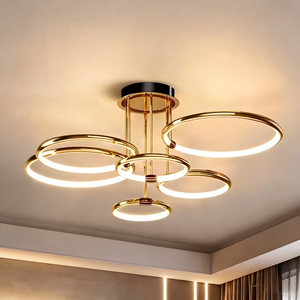 <span class=keywords><strong>Lampadario</strong></span> <span class=keywords><strong>a</strong></span> Sospensione di Design <span class=keywords><strong>a</strong></span> <span class=keywords><strong>Cerchio</strong></span> per Soggiorno e Camera da Letto Lampada LED Moderna Minimalista per Sala da Pranzo - Product Image 1