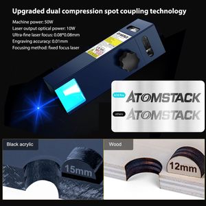 Atomstack A10 X7 S10 PRO máy khắc laser 50 Wát với AC2 máy ảnh định vị chính xác DIY CNC Laser Engraver Cutter cho gỗ - Product Image 4