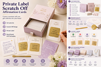 Coffret Cadeau de Luxe 52 Cartes d'Affirmation à Gratter pour le Bien-être et la Pleine Conscience, avec Boîte Rigide au Toucher Doux et Grattoir