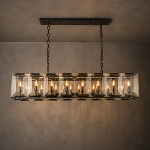 Decorative Faceted Crystal Linear Pendant Chandelier For Villa <b>Kitchen</b> Island Cafe Restaurant Decoration - Product Image 4