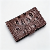 Portefeuilles longs pour femmes Zenos Fashion en cuir de crocodile véritable, porte-cartes, sac à main haut de gamme pour femmes