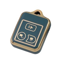 Housse de clé de voiture WZ Factory avec bordure dorée pour Ford Focus (2018-2023) Escape Expedition Mustang Mercury, étui de protection pour télécommande à 3 boutons