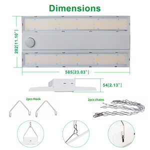 Lumière linéaire industrielle haute baie 300W en aluminium 150LM/W DLC ETL répertoriée IP65 garantie de 5 ans pour les garages d'ateliers intérieurs et extérieurs - Product Image 6