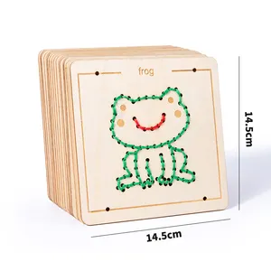 인내심 훈련 나무 게임 4 팩 레이싱 카드 유아를위한 조기 교육 나무 스레드 레이싱 장난감