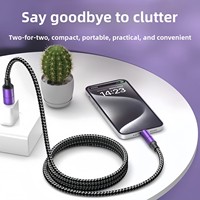 Câble de charge rapide et de transfert de données 4-en-1 120W certifié fabricant, Type-C, gaine tressée en silicone