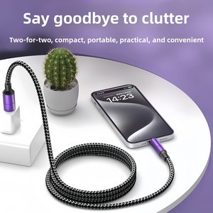 สายชาร์จเร็ว 4 in 1 กำลังไฟ 120W ผ่านการรับรองจากผู้ผลิต สาย <span class=keywords><strong>USB</strong></span> 2.0 แบบ 4-in-1 - Product Image 5