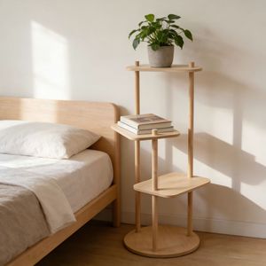 Four Tier Bamboo Shelving <b>Unit</b> For Plants Bedroom <b>Storage</b> Stand <b>Corner</b> Rack Multifunctional Organization Display Shelf - Product Image 4