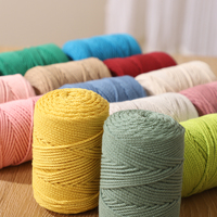 Fil de coton et lin tressé creux 2 mm, cordon rond pour macramé, idéal pour le tricot DIY, matériel de sac, accessoires d'été tissés à la main