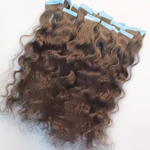 Calidad superior cutícula alineada Color marrón onda Natural doble dibujado cinta Normal en extensión de Cabello 100% extensiones de cabello humano real - Product Image 4
