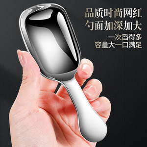 304 Stainless Steel Square Tea <b>Spoon</b> Food Grade Minimalist Design <b>Coffee</b> Tea Serving <b>Spoon</b> Household Dessert <b>Spoon</b> - Product Image 3