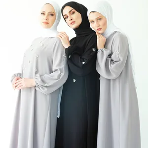 Doria Fabricant OEM élégant noir Abaya femmes musulman Satin robe grande taille abaya femmes robe musulmane 2023 dinde