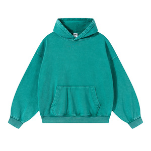 Sweat-shirt unisexe en coton épais 380G, couleur Morandi vintage, teint à la cire, délavé, effet vieilli, épaules tombantes, coupe ample - Product Image 6