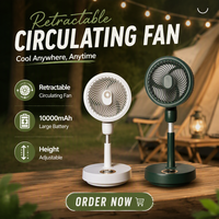 Ventilateur de circulation d'air multifonction électrique rotatif rechargeable, petit ventilateur portable USB oscillant sur pied avec fonction de circulation d'air