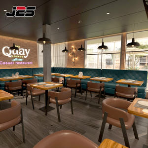 Juego de Muebles Duraderos para Restaurante Chino Comercial J2S, Mesa de Madera Maciza, Silla de Cuero Marrón, para Hotel, Bistro, Cafetería - Product Image 3
