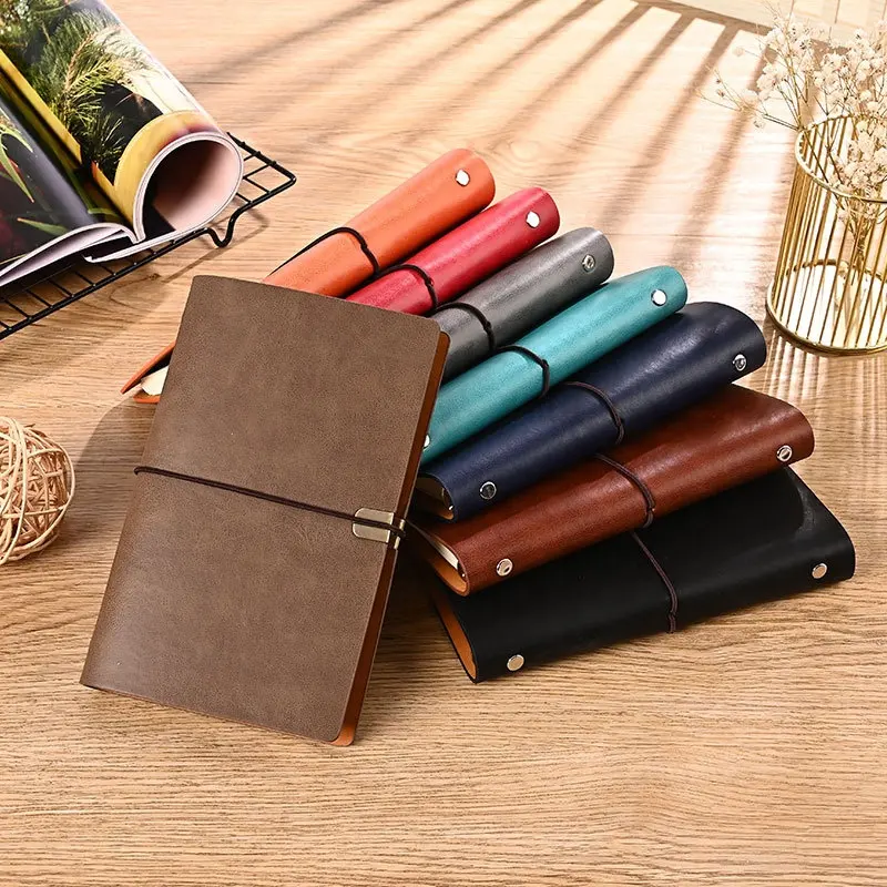 2024 hot sale personalized soft cover pu leather inserts refill for travelers travel writing journal notebook