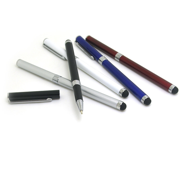 2in1 Touch Screen Stylus Pen Advertising Classic Stylus Promotional Metal Ballpoint Pen for Gift Compatible with Pad/Tablet
