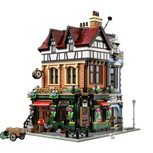 Modello di Mattoni Stile Street View, Edificio Modulare Retrò Tudor, Giocattolo DIY in Plastica, Regalo di Natale Perfetto per Adulti e Bambini - Product Image 1