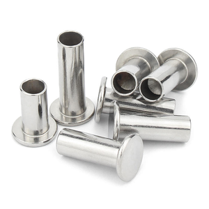 Rivets en acier inoxydable à tête plate ronde semi-tubulaire, diamètre M2.5 M3 M4 M5 M6, longueur 2,5-56 mm, norme GB873 - Product Image 1