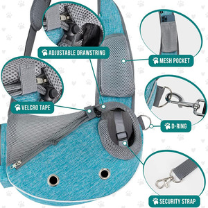 Free sample 2025 Hot Sell Small <b>Dog</b> Cat <b>Carry</b> Bag Hands Free Puppy <b>Dog</b> Sling Carrier With Storage Pocket - Product Image 3
