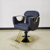 Fauteuil de Barbier Professionnel Homme Entièrement Noir en Gros pour Salon de Beauté, Équipement et Mobilier de Coiffure