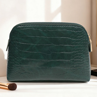 Trousse de Maquillage Demi-Lune pour Femme, Idée Cadeau de Noël, Étui de Toilette Étanche en Cuir Végétalien, Vente en Gros, Logo Personnalisé