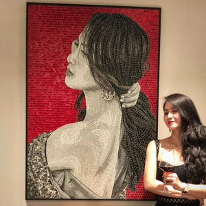 Modello di figura murale di arte della parete del mosaico di vetro fatto a mano moderno - Product Image 1