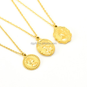 Wholesale Titanium Steel Embossed Pendant Necklace Mermaid Princess <strong>Queen</strong> Pendant Design Support Double-sided Engraved Logo - Product Image 3